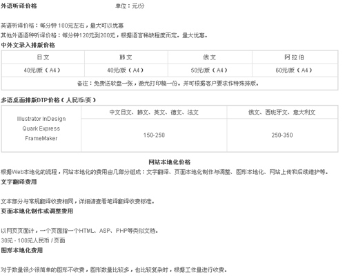 深圳市欧译翻译有限公司听译报价。