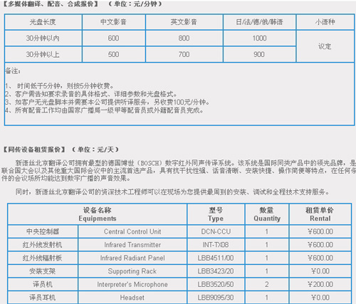 新语丝北京翻译公司报笔译，口译，听译，交传，同传设备租赁及同传价格