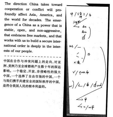 英译汉口译笔记举例