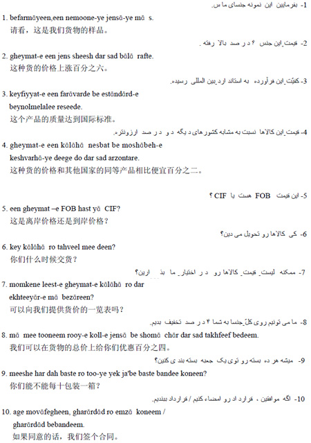 波斯语常用口语介绍