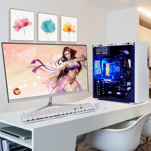 电脑台式全套电竞32寸高配吃鸡办公主机