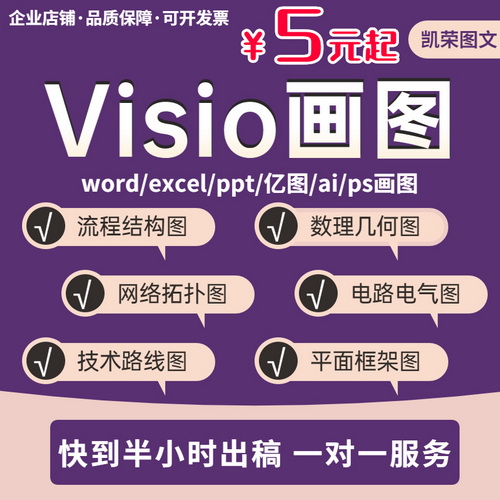 visio/word/ppt/excel表格代制作