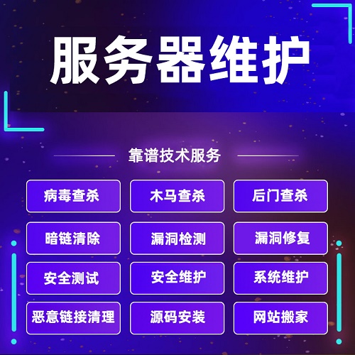 网站病毒入侵清理 漏洞服务器安全维护