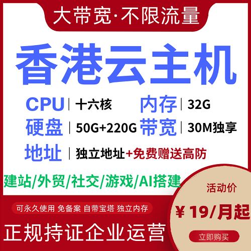 香港云服务器 CN2站群网站主机 AI搭建