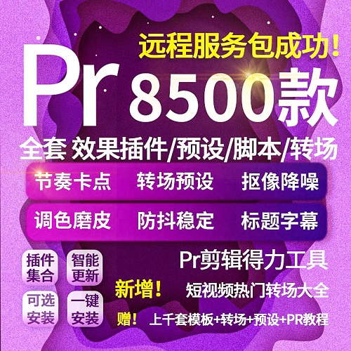 Pr全套插件一键安装包 中文汉化转场