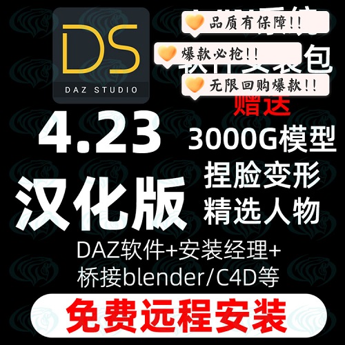 daz3d Studio 4.23 中文汉化软件 远程安装