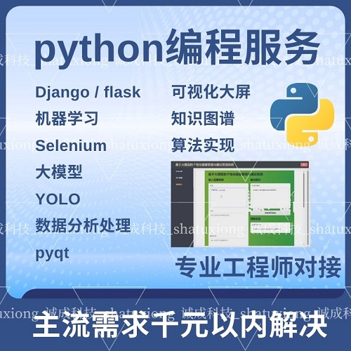python代编程序 pyqt定制深度学习 大数据