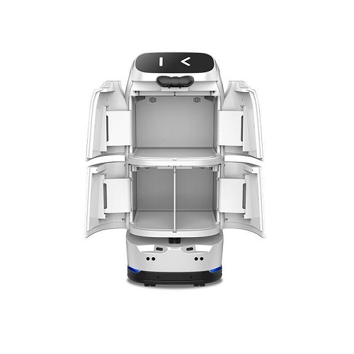 智能餐厅配送 迎宾机器人 送物展厅酒店接待服务