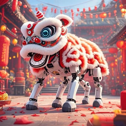 全国租赁宇树机器狗舞狮造型 喜庆表演 暖场引流