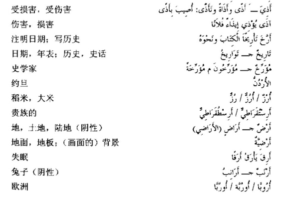 阿拉伯语三级词汇