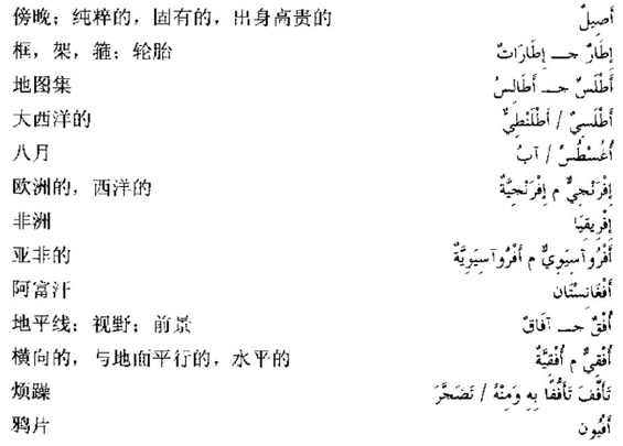 阿拉伯语三级词汇