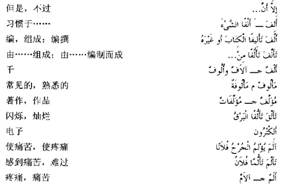 阿拉伯语三级词汇