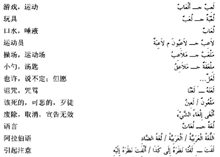 阿拉伯语三级词汇