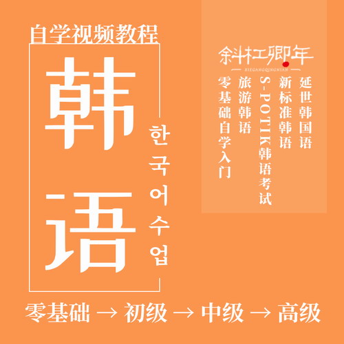 新版标准韩语初中高阶课程 网课视频教程
