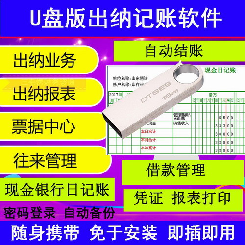 U盘版财务会计出纳软件 记账往来管理