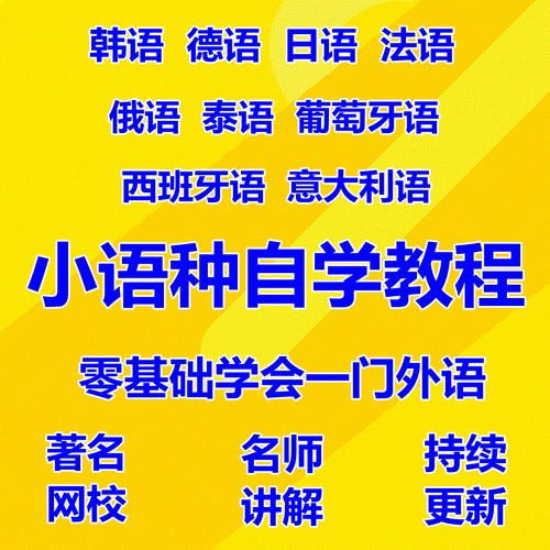 自学韩语 意大利小语种视频教程网课