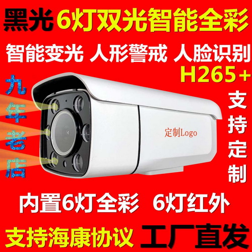 雄迈双光全彩控监 H265+人脸人形识别 黑光智能