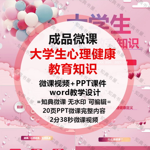 大学生心理健康微课制作 设计PPT成品教育课件