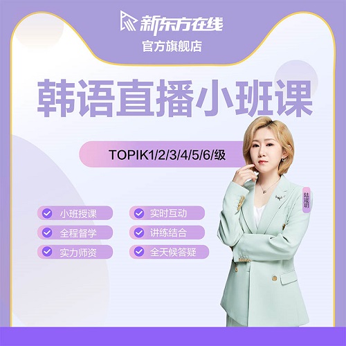 新东方韩语直播小班课程 口语考级培训 TOPIK 1/2/4/6