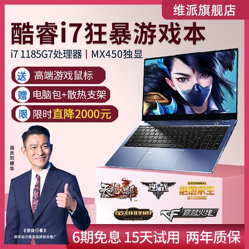 维派笔记本电脑 独立显卡电竞游戏本 独显轻薄本