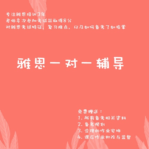 雅思一对一培训班 辅导网课课程留学考试