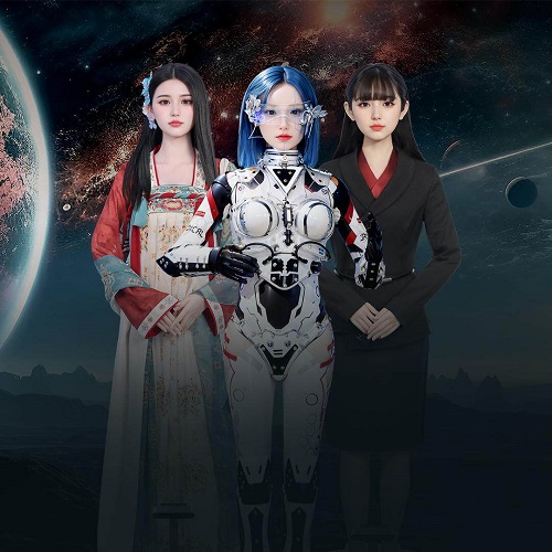 大象安泰火星美女 仿生人形机器人 迎宾导览活动